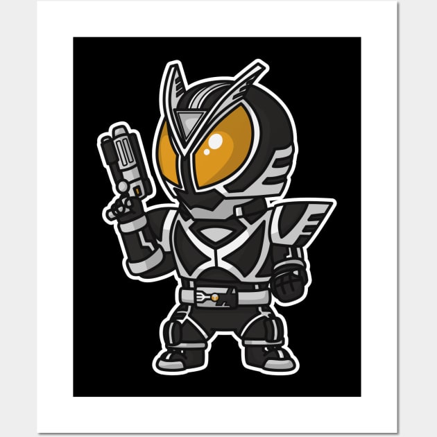 Kamen Ride Delta Chibi Style Kawaii Wall Art by The Toku Verse